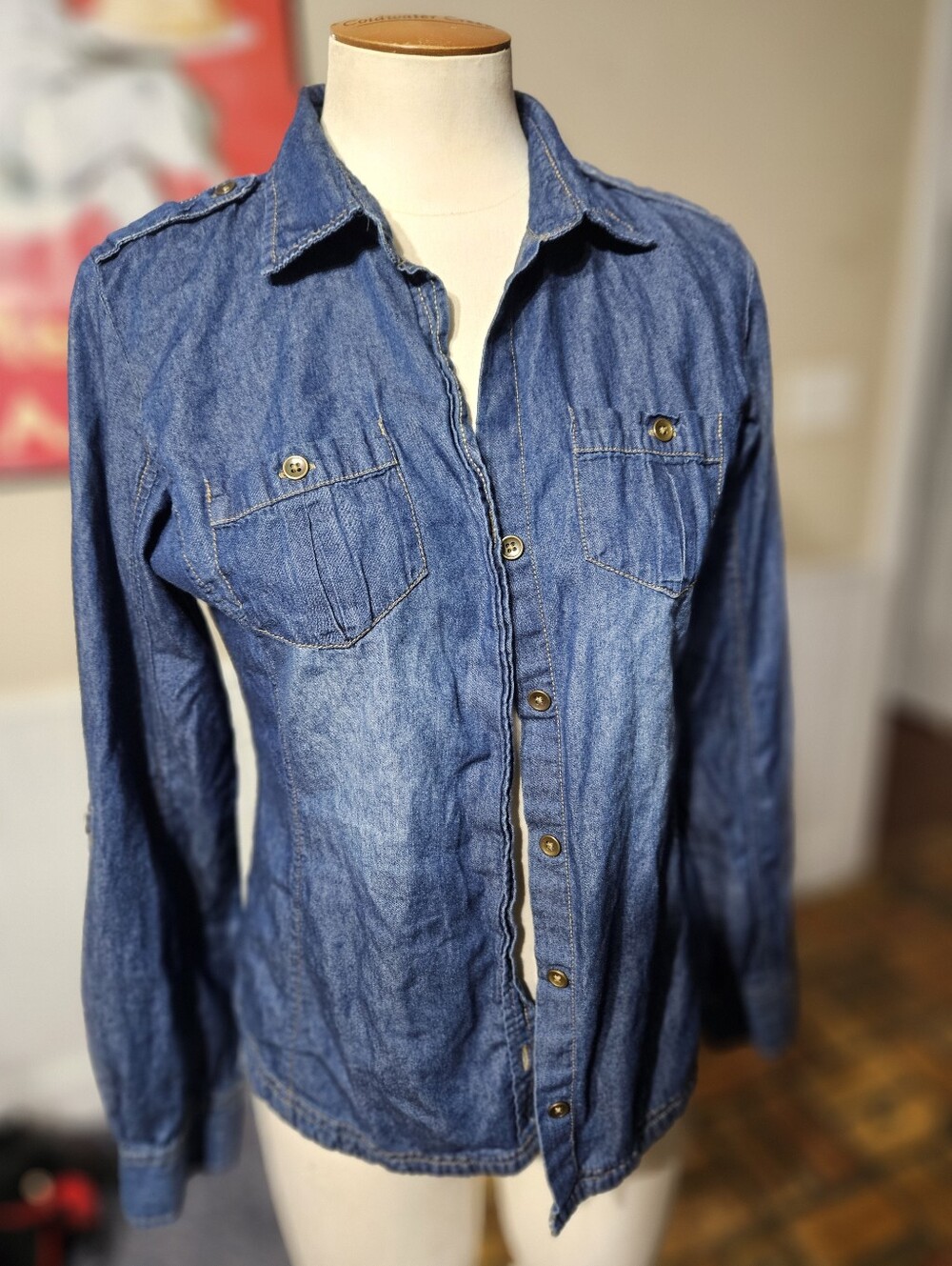 New Look Lightweight Denim Shirt Medium
